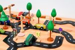 Road Play Set with Coloured Wooden Cars and Wooden Tree Set - Image 3