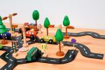Road Play Set with Coloured Wooden Cars and Wooden Tree Set - Image 4