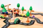 Road Play Set with Coloured Wooden Cars and Wooden Tree Set - Image 6