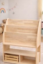 Bookshelf with bamboo storage crates - Image 2