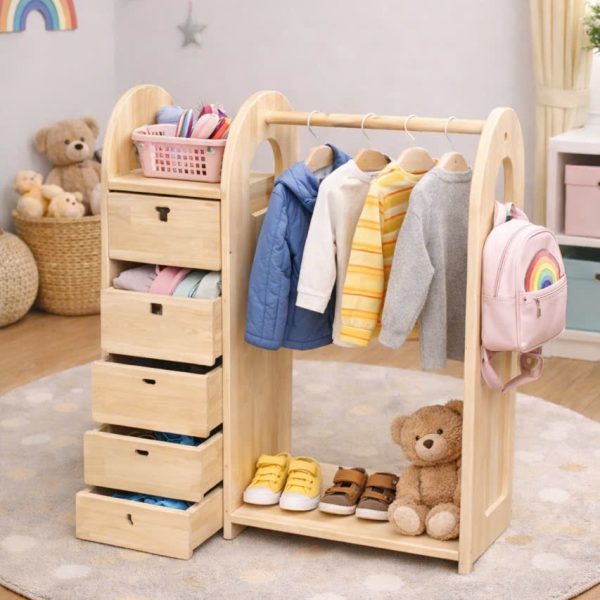 Montessori Wardrobe with Drawers