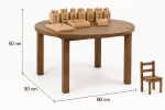 Acacia Large Round Table with 2 Stacking Chairs - Image 5
