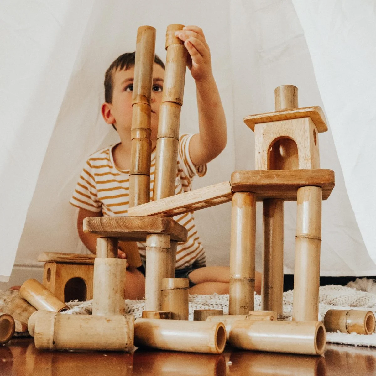 Bamboo Building Set with Houses